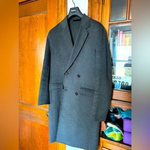 suffolk coat in double face wool cashmere